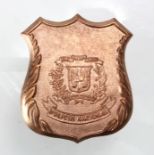 Police an early Dominican Republic Police shield, vendor states old unissued stock from Gaunt