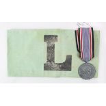 German Luftshutz Air Raids armband and medal