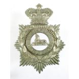 Badge Lincolnshire 1st Volunteer Battalion Helmet plate, white metal