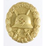 German Nazi Spanish, Gold Wound Badge, hollow back version