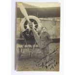 Royal Flying Corps original postcard photo, hand signed by 'Eddie Xmas 1918'. Appears to have the MM
