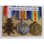 1915 Star Trio to 2290 Pte J Drysdale R.Highrs. (Sjt on pair). Served with 9th, 7th, 4/5th Bn's.