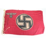 German Nazi service flag, with makers label 'Franze Eberhardt Fahnerfabrik West'. (approx 36" x 22.