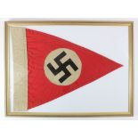 German framed NSDAP party pennant in frame.