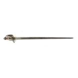 Sword 17th/18th century continental Cavalry with 35 inch straight blade, one piece basket hilt,