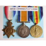 1915 Star Trio to 4067 L-Cpl J Robertson R.Highrs. Served 4th and 9th Bn's. Wounded 1916. (3)