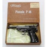 Walther P.38 Semi-Automatic Pistol, calibre 9mm. Barrel 5", Walther Banner to L/H of the slide, with