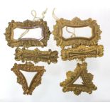 Yeomanry mid Victorian Cross belt Brass Fixings. Two Sets. (6 items)
