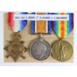 1915 Star Trio to 2821 Pte F Evans R.Highrs. Served 1st Bn. (3)