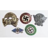 German Nazi badges x5, inc Hungarian Nazi Party. (5)