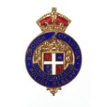 Police - Borough of Luton Police Reserve brass & enamel badge - King's crown, numbered 130