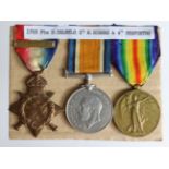 1914 Star Trio with original Aug-Nov clasp, to 1703 Pte D Salkeld 1/5 R.Highrs. (Pair named 240255