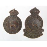 Police (2) bronze Herts Special Constable badges - both have King's crowns - one is dated 1914 and