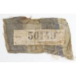 German Jewish Concentration camp number from striped uniform, possibly researchable, Nazi era, no