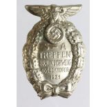 German pin badge 'S-A Treffen Braunschweig 17/18 Oktober 1931'.