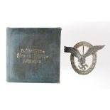 German Flugzeugfuhrer Pilots badge in fitted box