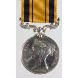 South Africa Medal 1879, no clasps, named to (2601 Pte J Glass, 91st Foot). Confirmed to roll as a