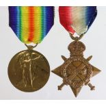 1915 Star and Victory Medal to 19076 Pte T J Barnett, North'N R. Killed In Action 24/9/1918 with the