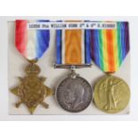 1915 Star Trio to 10356 Pte W Gunn R.Highrs. Wounded 1915. Served 8th and 2nd Bn's. (3)