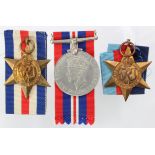 WW2 1939-45 Star, F&G Star, War Medal in named box to F/LT J N Gunn, Officers Mess, RAF Weeton