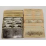 Boer War interest - shoebox of various Underwood & Underwood, and Realistic Travels stereoscopic