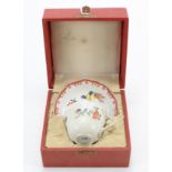 Meissen cup & saucer, with matching bird and floral decoration, date unknown, Meissen mark to base
