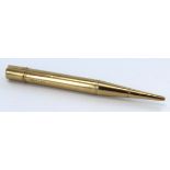 9ct gold "Bakers Pointer" pencil. Hallmarked Birmingham 1939 by E Baker & Son. Total weight 34g