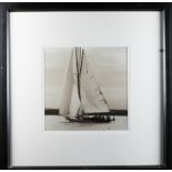 Ben Wood. Yachting interest. Trowbridge Gallery. B&W Photographic print of J-Class Sailing Yacht No2