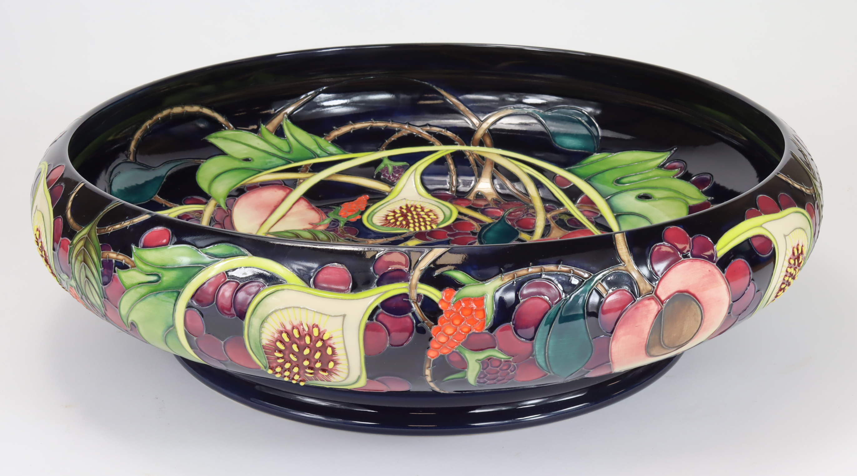 Moorcroft. Very Rare. 'Queen's Choice' Extra-extra Large Bowl by Emma Bosson (2000). First