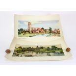 Suffolk Interest. Two Original Railways Carriage prints depicting Suffolk Scenes of Blythburgh and