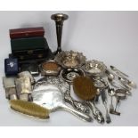 Mixed silver. Includes Napkin rings, Cigarette cases, Vestas etc. (estimated at over 35oz of