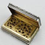 Early Victorian Silver Vinaigrette. Hallmarked Birmingham 1841 by Edward Smith. The top depicting