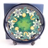 Moorcroft. 'Ring of Flower' Plate (1997). First Quality. Boxed. Dia approx. 26cm