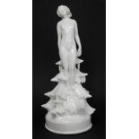 Yrjo Liipola. Porcelain figure depicting a female nude, signed 'Yrjo Liipola 35', impressed mark