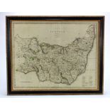 Cary (John). Engraved map 'A Map of Suffolk from the Best Authorities', dated 1789, framed & glazed,