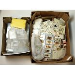 Crate containing large quantity of loose cards, many 1,000's, appear to be nearly all cigarette