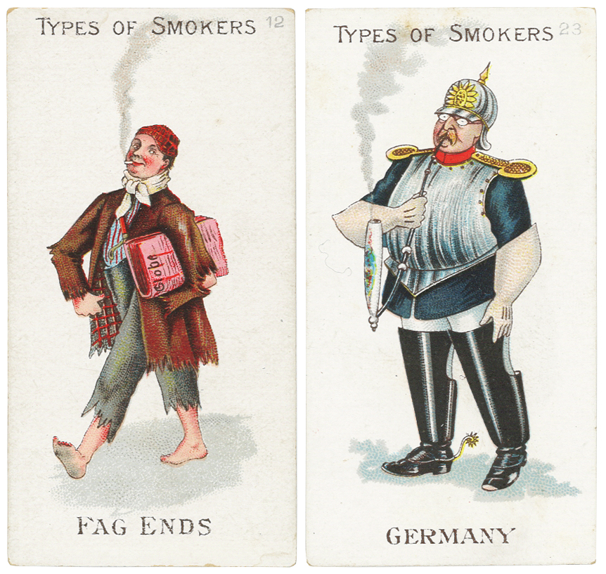 Hudden - Types of Smokers, complete set in pages, mixed condition G - VG, cat value £1500, scarce as