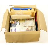 GB - stamps estate accumulation in large carton, general range contained in envelopes or old auction
