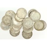 Australia Silver Shillings (20) George V, mixed grade.