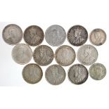Australia silver Shillings (11) and Sixpences (2), 1910 to 1951 various, mixed grade.