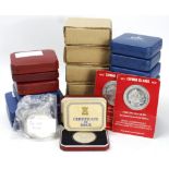 GB & Commonwealth Silver Proofs (26) approx. 1oz to 3oz sizes, most with cases.