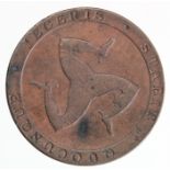 Isle of Man copper Halfpenny token 1831 Fine.