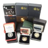 GB Silver Proof Two Pounds (16) All Piedfort issues. 1994 "Tercentenary", 1995 "Dove", 1998, 1999 "