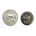 Ancient Greek silver (2): Illyria, Apollonia Drachm, Asklapiadas (moneyer), Philistionos (