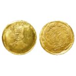 Iran gold 2000 Dinars (1/5 Toman) AH1297, KM# 924, weakly struck but not much circulation, a 'V'