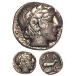 Ancient Greek: Troas, Neandria silver Obol 4thC BC. Laureate head of Apollo r. / Ram standing r. 0.