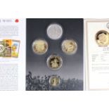 Gibraltar London Mint issue "A War to End All Wars" five coin set 2018 (Includes 9ct Double
