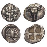 Ancient Greek silver minors (2): Troas, Lamponeia Hemiobol c.500-450 BC. Bucranium (bull's