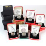 GB Silver Proof One Pounds (15) All Piedfort issues. 1983, 88, 89, 93, 96, 97, 98, 99x2, 2000, 08,