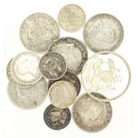 Australia (14) silver coins, all 1910, mixed grade, one fretwork cut.